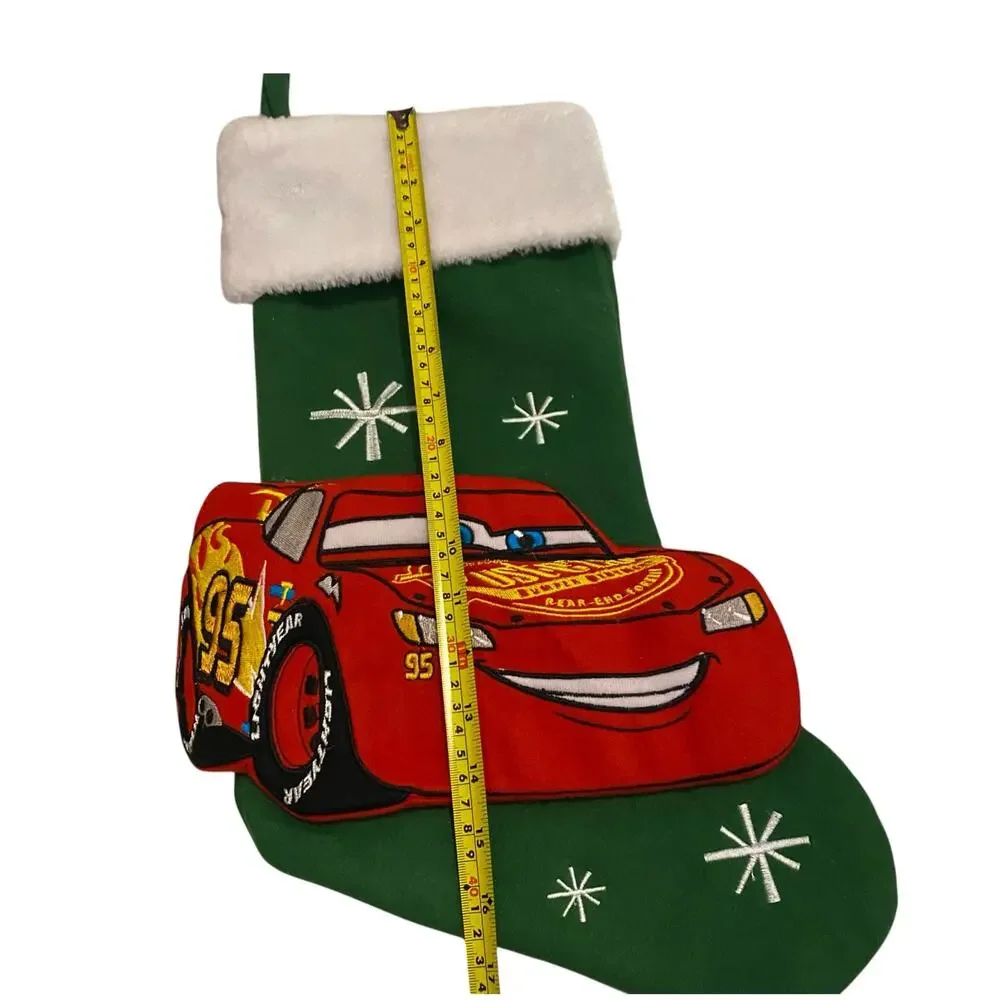 Disney Pixar Cars 3 Lightning McQueen 3D Christmas Stocking Green RUZ Holiday